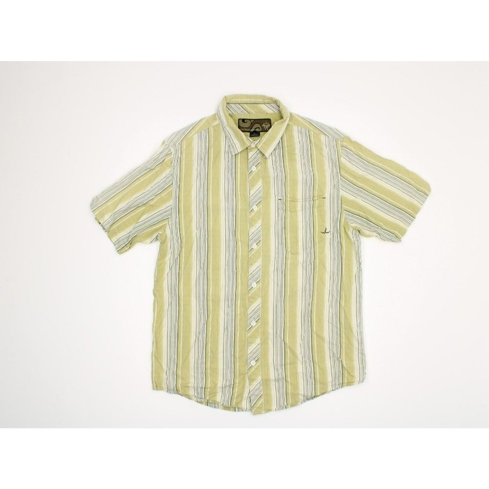 Prana Mens Size Large Button Up Short Sleeve Multi Color Shirt